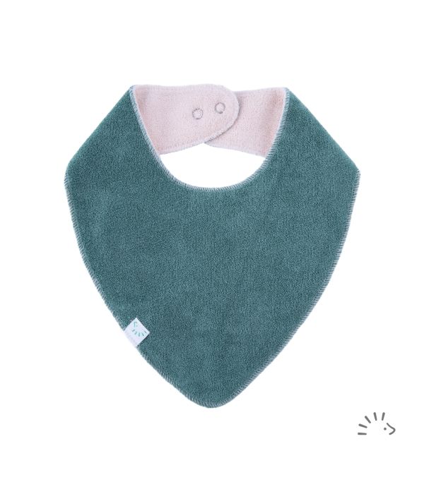 Bavaglino piccolo in spugna impermeabile - vintage blu